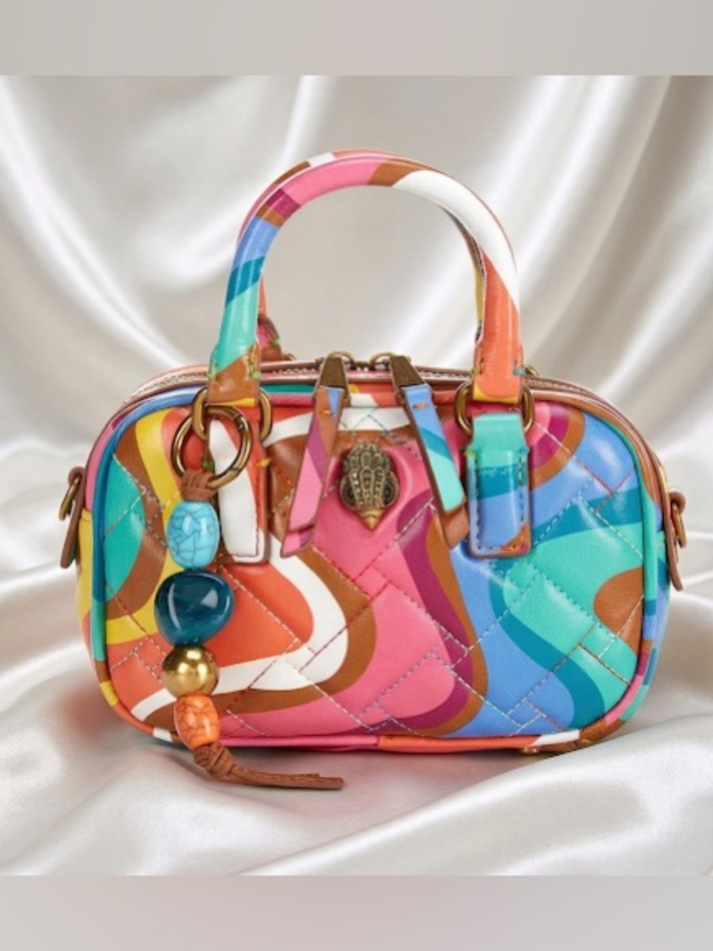 NWT Kurt Geiger XS Kensington Bead Charm Swirl Crossbody Bag